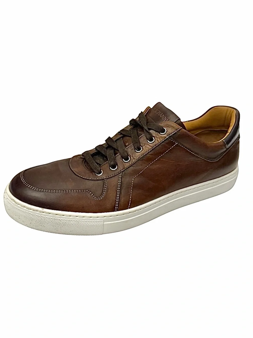 Magnanni Bobbie Sneakers Tobacco Brown Men’s 11M Leather Casual Shoes EUC